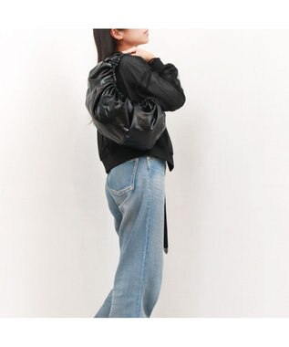 UNBILLION カシュカシュ cachecache / ギャザーサークルショルダー ブラック