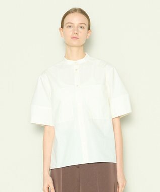 JOSEPH 【洗える】コットンシルク　フルオープンブラウス Ivory