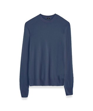 【洗える】コットンカシミヤ　ラウンドネックニット