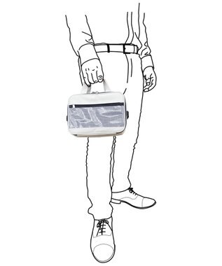 +RING 【プラスリング】傘生地を使用したボストンバッグ  waterproofed mini boston bag WHT Sr.404 白～オフホワイト