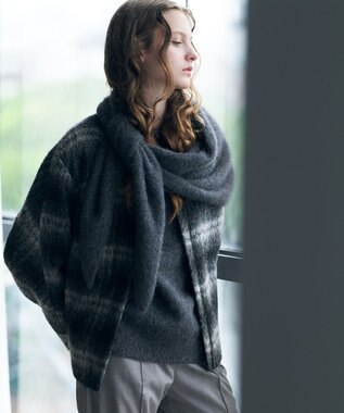 ICB 【30th ANNIVERSARY】ルレックスフォックスアルパカ ニットスカーフ ミディアムグレー