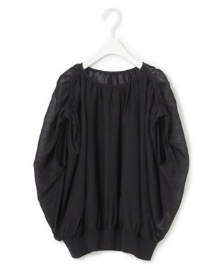 ICB L 【洗える】アセテートペーパーハイゲージ プルオーバーニット ブラック系