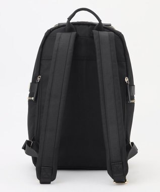 ICB 【A4サイズ収納可・容量約14L】8ポケットメタルファスナー ナイロンリュック ブラック［ゴールドファスナー］