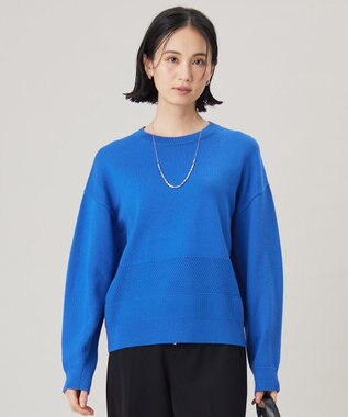 【洗える】コットンポリミドルゲージ ニット