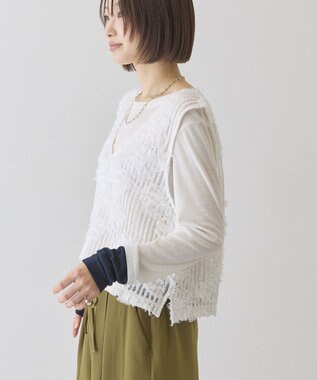 AMERICAN HOLIC 【選べる丈】Ｖネックレースベスト Off White