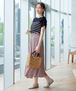 Tiaclasse 【安田美沙子さん着用】ヴィンテージサテンプリーツスカート ピンク