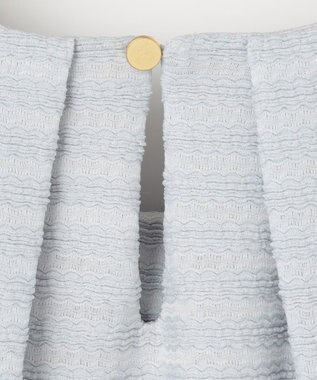 組曲 L 【WEB限定】ボーダージャガード タック袖ブラウス ダスティブルー系