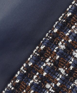 #Newans ツイードブルゾン ネイビー×ブラウン