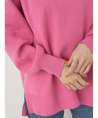 earth music&ecology サイドスリットルーズチュニック Pink