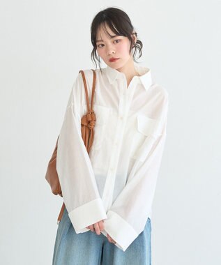 earth music&ecology Ｗポケットシャツ Off White