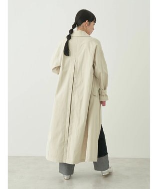 earth music&ecology 着流しロングトレンチ Ecru