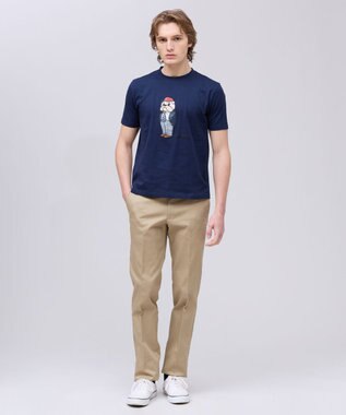 J.PRESS MEN 新デザイン【BULLDOG BOY】プリント Tシャツ ネイビー系