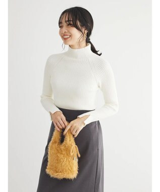 Green Parks ・Ｐｅｔｉｔ　Ｆｌｅｕｒ　ボトルネックリブニット Off White