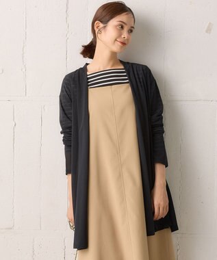 組曲 【WEB限定】シアーツイルジャージー ロングカーディガン ブラック系