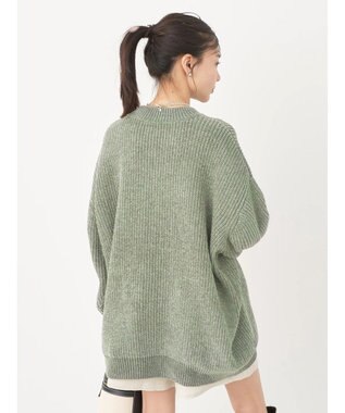 earth music&ecology シャイニーベロアモールチュニック Green