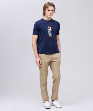 J.PRESS MEN 新デザイン【BULLDOG BOY】プリント Tシャツ ネイビー系