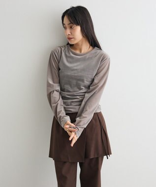 CRAFT STANDARD BOUTIQUE シアーベロアサイドギャザープルオーバー Gray