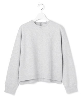 23区 L 【洗える】クリアコットンテリー ストライプフリル スウェット ライトグレー系