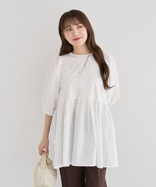 Green Parks ・ＥＬＥＮＣＡＲＥ　ＤＵＥ　２ｗａｙボリュームチュニック Off White