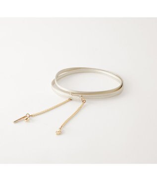 MIYABIYA La quoh with kirakaracho 南蛮七宝エンボスレザーショルダー紐 利休白茶金色(りきゅうしらちゃこんじき)