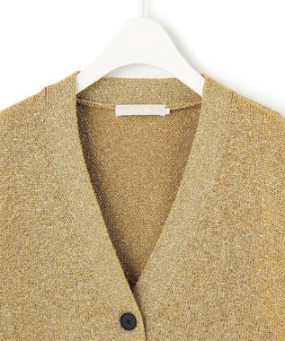 ICB 【洗える】リッチシャインニット カーディガン ゴールド系