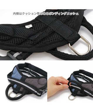 PET PARADISE ヘッドインハーネス  【ＳＭ】 オレンジ / ブルー 【中型犬】 ブルー×ブラウン