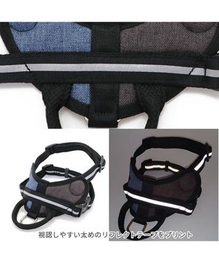 PET PARADISE ヘッドインハーネス  【ＳＭ】 オレンジ / ブルー 【中型犬】 ブルー×ブラウン