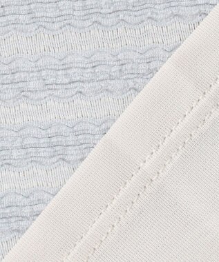 組曲 L 【WEB限定】ボーダージャガード タック袖ブラウス ダスティブルー系