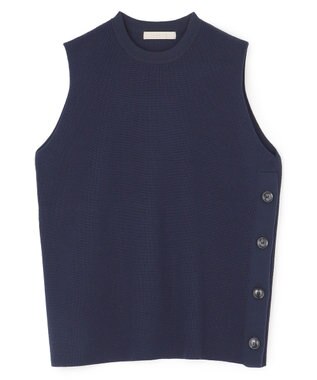 UNFILO 【洗える】サイドボタンニットベスト ネイビー