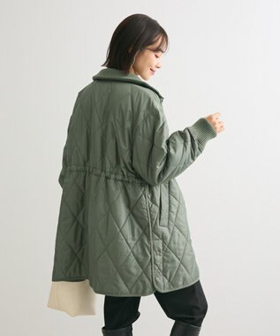 Green Parks リブスタンドキルティングコート Khaki