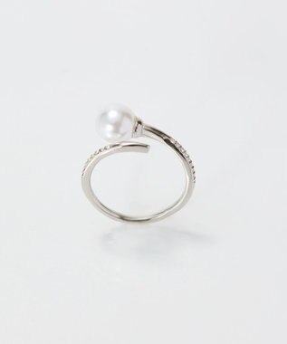 Phoebe 【金属アレルギー対応】ドローラップパールビジューリング　シルバー