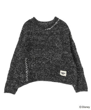 Green Parks ナイトメア／ラメメッシュニットプルオーバー Black