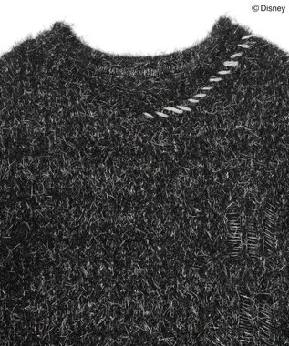 Green Parks ナイトメア／ラメメッシュニットプルオーバー Black