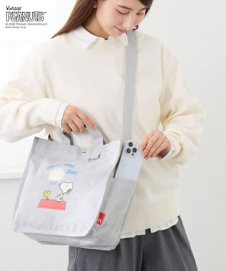 ROOTOTE 8521【ルートート】スヌーピー IP.アーキャトルワイド2way.ピーナッツ-1J 02：ライトグレー