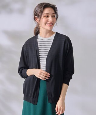 ANY 【UVケア/接触冷感/アンチピリング】多機能カーディガン ブラック