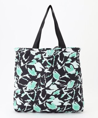 ICB ウォーターフラワープリント トートバッグ チャコール系柄