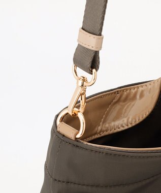 LA BAGAGERIE ツイルナイロン×エナメル 2WAYトートバッグ Mサイズ カーキ