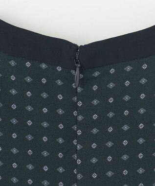 J.PRESS LADIES 【洗える】シュリンクデシン ジオメトリックプリント ワンピース ダークグリーン系5