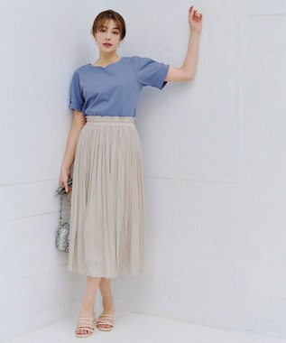 Tiaclasse 【UVケア・接触冷感】“あまラク” ハートネックカットソートップス ブルー