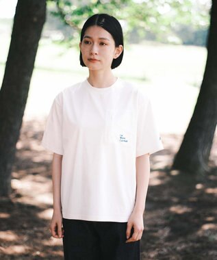 SHARE PARK LADIES 【UVカット・吸水速乾・ストレッチ・軽量 】バックプリントポケットTシャツ（S・Mサイズ） ホワイト系