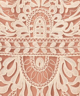 GRACE CONTINENTAL オーガン袖コード刺繍ドレス ピンク