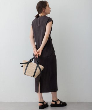 23区 【SLOW/一部店舗限定】ランダムリブフライス スカート ダークブラウン系