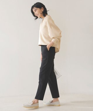 UNFILO beauty warm テーパードパンツ ブラック