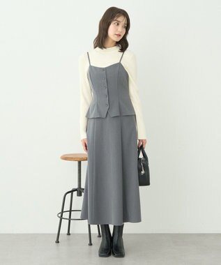 earth music&ecology ペプラムジレジャンドレ Gray