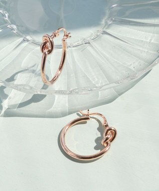 Phoebe スタイリッシュノットフープピアス　ローズゴールド ローズゴールド