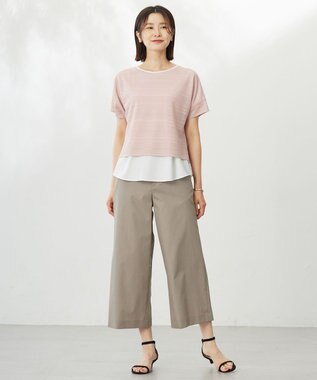 J.PRESS LADIES L 【WEB限定カラーあり・洗える】レースドッキング カットソー 【WEB限定カラー】ピンク系