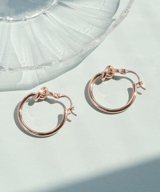 Phoebe スタイリッシュノットフープピアス　ローズゴールド ローズゴールド