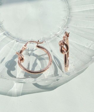 Phoebe スタイリッシュノットフープピアス　ローズゴールド ローズゴールド