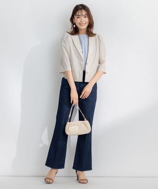 組曲 L エンブロイダリーレースフレンチスリーブ ブラウス 【WEB限定】サックスブルー系9