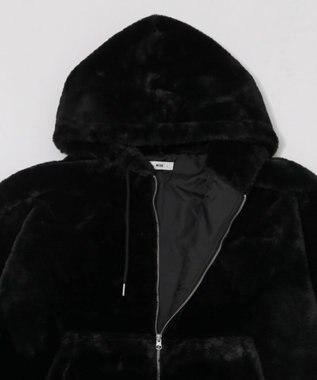 WEGO 【ユニセックス着用ITEM/MLサイズ展開】エコファーグラフィックブルゾン ブラック